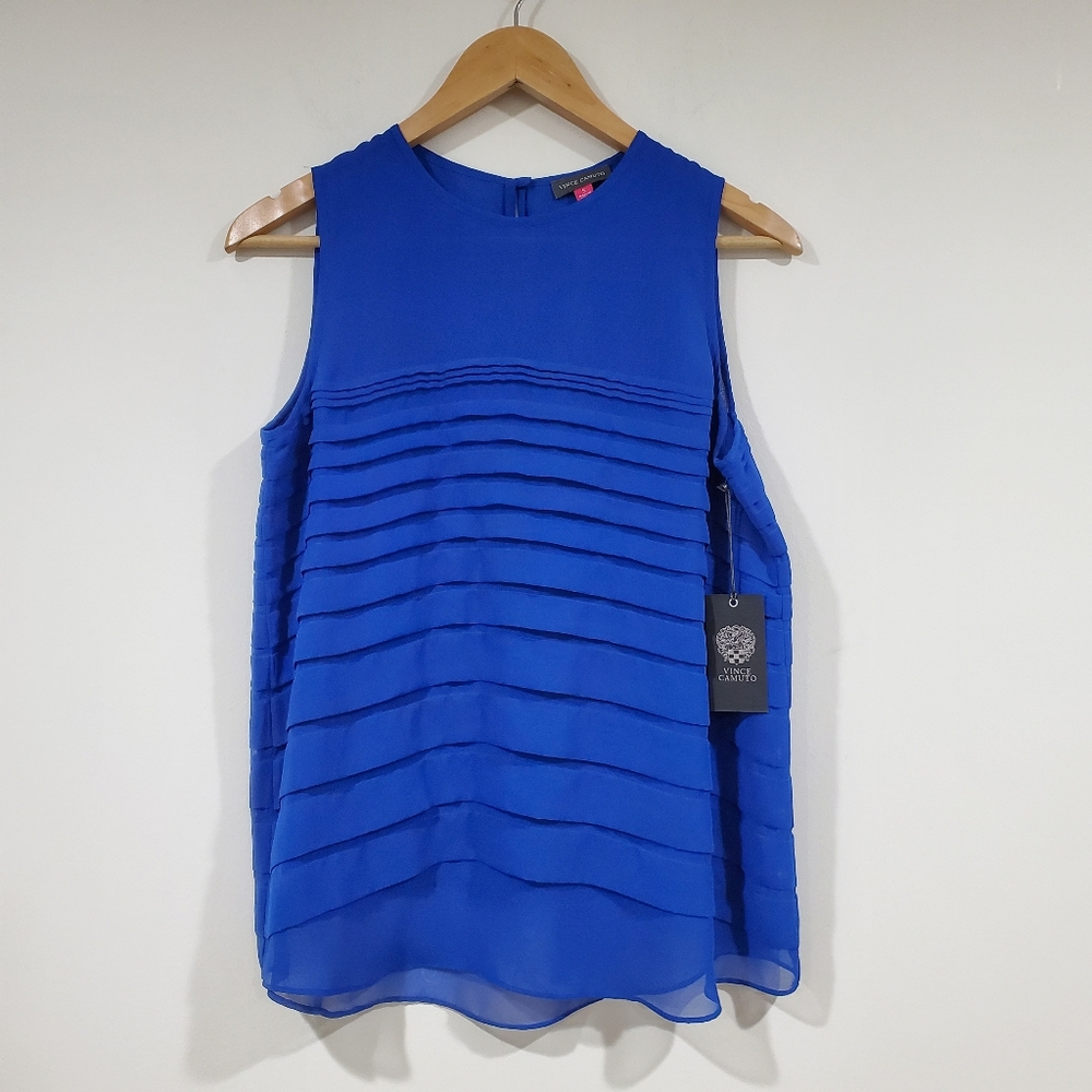 NEW Vince Camuto Sleeveless Pleated Top Women's Size S